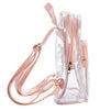 Juvale Clear Mini Backpack for Girls, Women | School, Sporting Events, Stadium Approved | (Rose Gold, Small)
