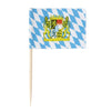 Oktoberfest Cocktail Picks - 200-Pack Disposable Bavarian Flag Cupcake Topper Decoration, Theme Party Bamboo Toothpicks, Blue and White, 2.6 x 1.6 Inches