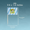 Oktoberfest Cocktail Picks - 200-Pack Disposable Bavarian Flag Cupcake Topper Decoration, Theme Party Bamboo Toothpicks, Blue and White, 2.6 x 1.6 Inches