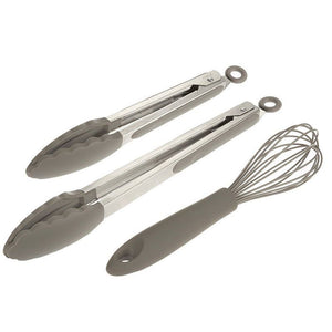 Baking Utensils, Silicone Kitchen Set with Stainless Steel Handles (3 Pieces)