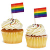 LGBTQ Gay Pride Rainbow Flags for Cupcake Toppers, Cocktail Picks, Appetizers (200 Pack)