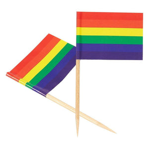 LGBTQ Gay Pride Rainbow Flags for Cupcake Toppers, Cocktail Picks, Appetizers (200 Pack)