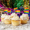 LGBTQ Gay Pride Rainbow Flags for Cupcake Toppers, Cocktail Picks, Appetizers (200 Pack)