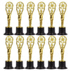 Mini Trophies for Film Party and Teachers, Gold Plastic Awards (12 Pack)