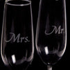 Juvale 2 Piece Set Wedding Champagne Toasting Flutes - Engraved Mr. and Mrs. Glasses