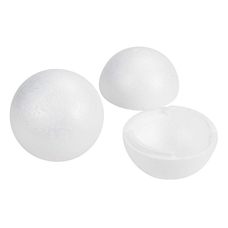 Juvale 4 Inch Foam Balls For Crafts - 12 Pack Round White