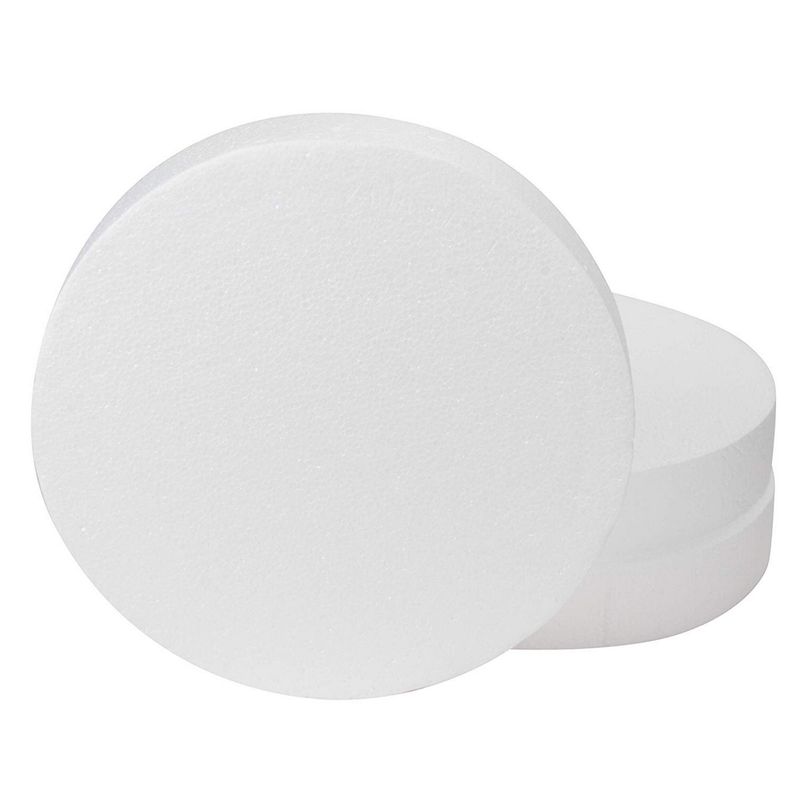 24 Pcs Foam Circles Polystyrene Foam Discs Foam Cylinders for Crafts Round  Foam White Disk Shapes Foam Block for DIY Arts Craft Sculpture Modeling