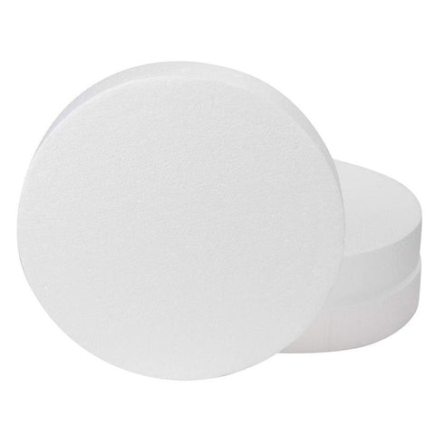 Juvale 8 Inch Foam Circles for Crafts, 1 Inch Thick Round Polystyrene Discs  for DIY Projects (White, 6 Pack)