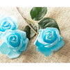 Rose Flower Heads, Artificial Roses for Weddings and DIY Crafts (3 in, Blue, 100 Pack)