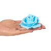 Rose Flower Heads, Artificial Roses for Weddings and DIY Crafts (3 in, Blue, 100 Pack)