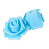 Rose Flower Heads, Artificial Roses for Weddings and DIY Crafts (3 in, Blue, 100 Pack)