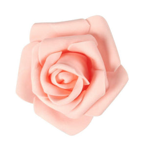 Artificial Rose Flower Heads for Weddings, Valentine's, DIY Crafts (3 in, Peach, 100 Pack)
