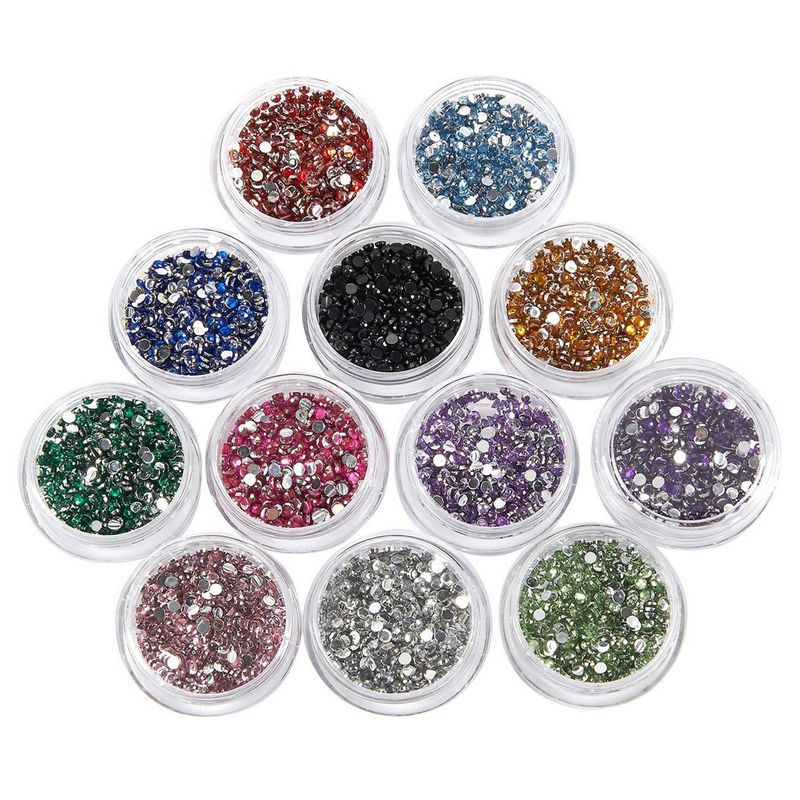 Rhinestones for Nails, Nail Jewels (12 Colors, 6000 Pieces)