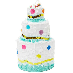 Juvale Small Birthday Cake Pinata, Party Supplies, 7 x 12 Inches