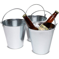 Charmed Colored Mini Metal Buckets - 3-Pack Colorful Tin Pails with  Handles, Small-Sized for The Beach, Party Favors, Easter, Candy, or Garden;
