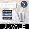 Juvale 3-Pack Galvanized Metal Ice Bucket Pails for Beer, Drinks, and Party Decorations, 7 Inches