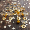 Juvale 20-Piece Set Party Champagne Beer Pong Drinking Game, 12 Gold Foil Glasses and 8 Balls