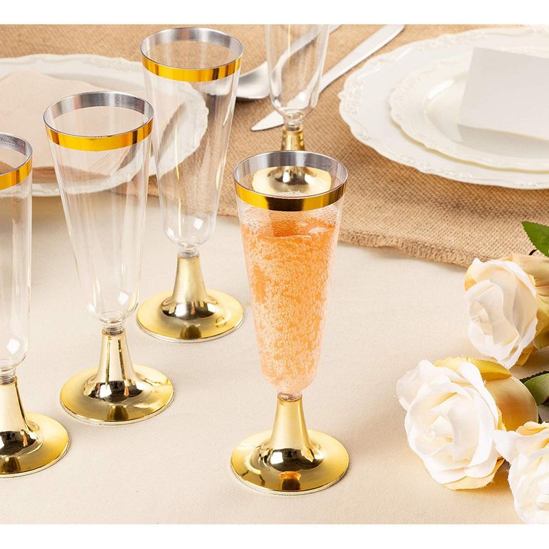 50 Plastic Champagne Flutes 5 Oz Clear Plastic Toasting Glasses Disposable  Wedding Party Cocktail Cups 
