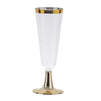 Champagne Flutes with Gold Rim (5 oz, 50 Pack)