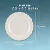 Wedding Dinnerware, White Plastic Plates (7.5 x 7.5 In, 25-Pack)