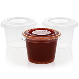 Juvale 500-Pack Plastic Portion Control Cups with Lids for Jello Shots Condiments Sauces, 1 Ounce