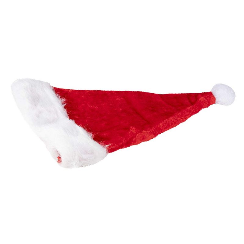 Classic Santa Claus Hats - 6-Pack Christmas Party Hats, Holiday Costume Accessories, Plush Felt Red and White with Pom-Pom Ball, Festive Novelty Accessories for Adults, 11.5 x 14.5 Inches