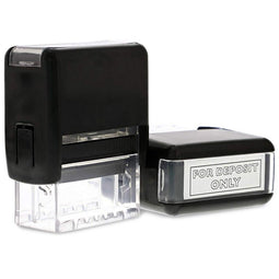 Juvale for Deposit Only Self Inking Stamps, Red Ink (2 Pack)