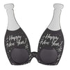 Happy New Year Champagne Bottle Adult Party Glasses, NYE Novelty Party Favors (4 Pack)