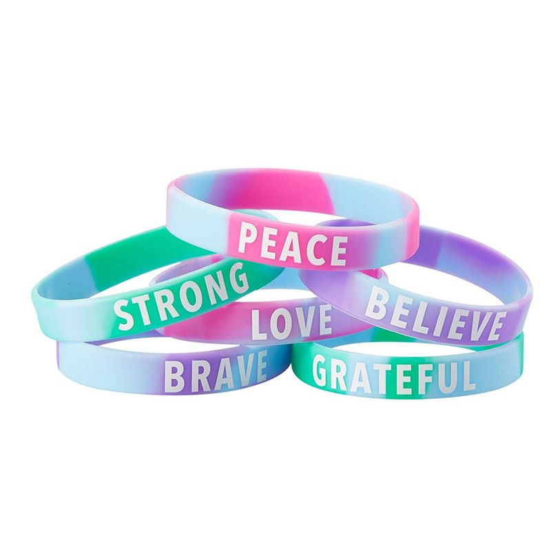 Work Out 6 Pack Inspirational Motivational Wristbands for Athletes