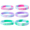 Inspirational Rubber Bracelets, Motivational Silicone Wristbands (36 Pack)