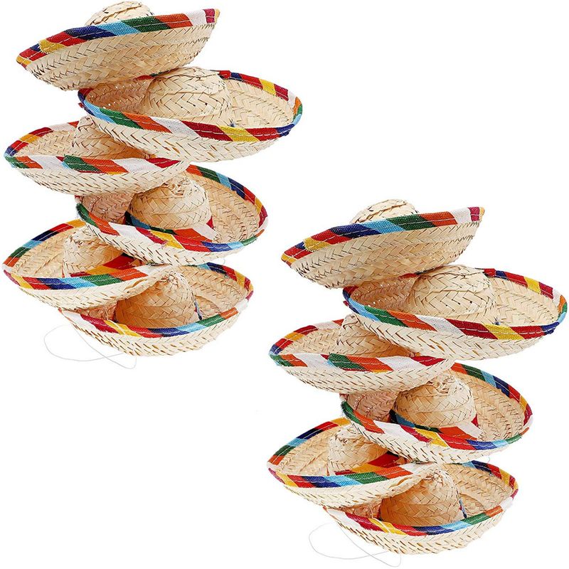 Let's Fiesta Party Supplies, Mini Sombrero Hats for Cinco de Mayo (12 Pack)