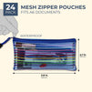 A6 Mesh Zipper Pouches for School Supplies, Cosmetics (24 Pack)