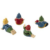 Mini Garden Gnome Statue Set in Funny Yoga Poses, Home Decor (2 in, 4 Pieces)