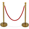 Juvale 2-Pack Red Velvet Stanchion Rope with Gold Chrome Plated Hooks, 80 Inches
