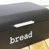 Bread Box for Kitchen Counter - Stainless Steel Large Bread Bin Storage Container Holder For Loaves, Pastries & More - Retro Vintage Design, Matte Black, 16.75 x 9 x 6.5 inches