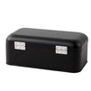 Bread Box for Kitchen Counter - Stainless Steel Large Bread Bin Storage Container Holder For Loaves, Pastries & More - Retro Vintage Design, Matte Black, 16.75 x 9 x 6.5 inches