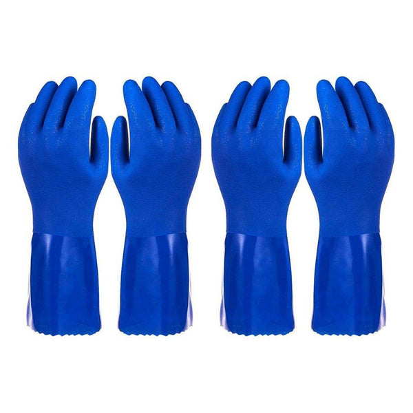 Rubber Household Gloves - Cotton Lined Dishwashing Kitchen Gloves (2 Pairs, X-Large)