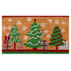 Christmas Tree Welcome Mat for Front Door, Natural Coir (30 x 17 in)