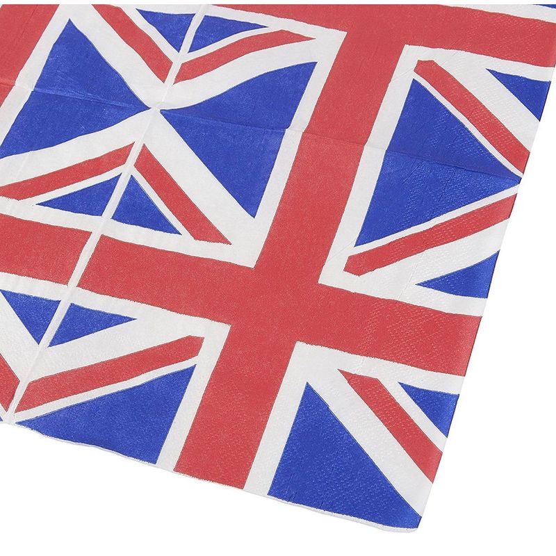 100-Pack Decorative Napkins - Disposable Paper Party Napkins with UK Flag Design - Perfect for Birthday Parties, Celebrations and Special Occasions, 13 x 13 Inches