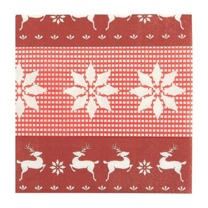 100-Pack Cocktail Napkins - Christmas Themed Disposable Paper Party Napkins with Festive Prints- Soft and Absorbent - Perfect for Luncheons, Dinners and Celebrations - 6.5 x 6.5 Inches Folded