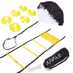 Juvale Speed and Agility Ladder Training Set with 6 Cones and Resistance Parachute