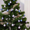 Mini Christmas Tree Ornament Set, Hanging Decorations (Blue, Lavender, 1.5 In, 48 Pack)