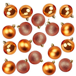 Bronze Christmas Ornament Balls, Shiny, Matte, and Glitter Ornaments Set (1.5 In, 48 Pack)