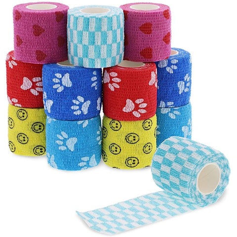  Juvale 12 Rolls Colorful Self Adhesive Bandage Wrap 4