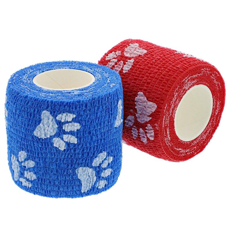Self Adhesive Bandage Wrap, Cohesive Tape in 6 Colors and Patterns (2 in x 5 Yards, 12-Pack)