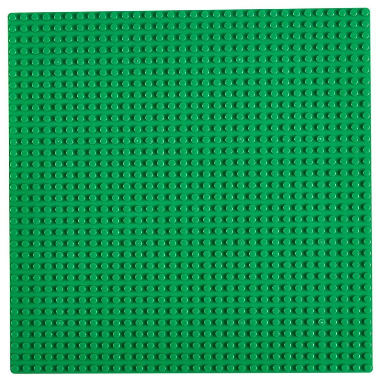 Stackable Baseplate - 4-Pack 10 x 10 Flat Base Plates for Building Bricks and Construction Toys, Classic Green Color, Compatible with Major Brands, 32 x 32 Studs