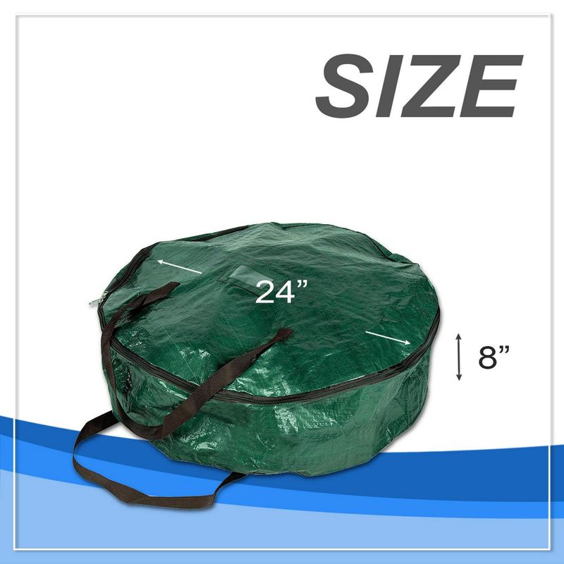 Wreath Storage Container Bag for Christmas Decorations (24 x 8 In, 2 Pack)