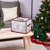 Square Christmas Ornament Storage Box with Dividers, Holiday Decoration Container (64 Slots, 12 Inches)