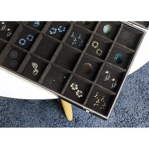 Jewelry Display Case with Velvet Tray (Black, 14 x 9.5 x 2 Inches)