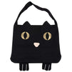 Juvale Black Cat Trick or Treat Halloween Tote Bag with Gold Foil Eyes (Cotton Canvas)